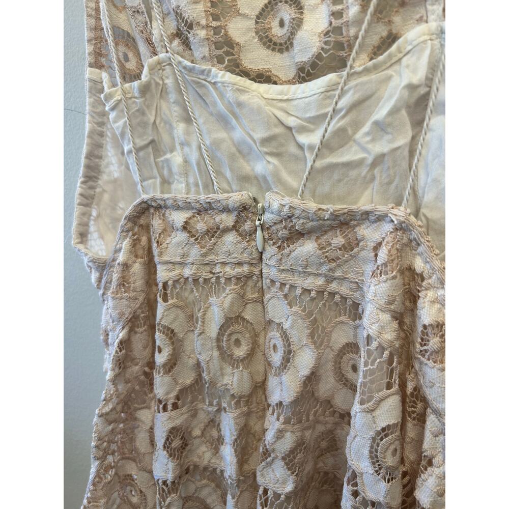 Free People Just Like Honey Ivory Lace Handkerchief Dress Size 2 - Picture 7 of 13